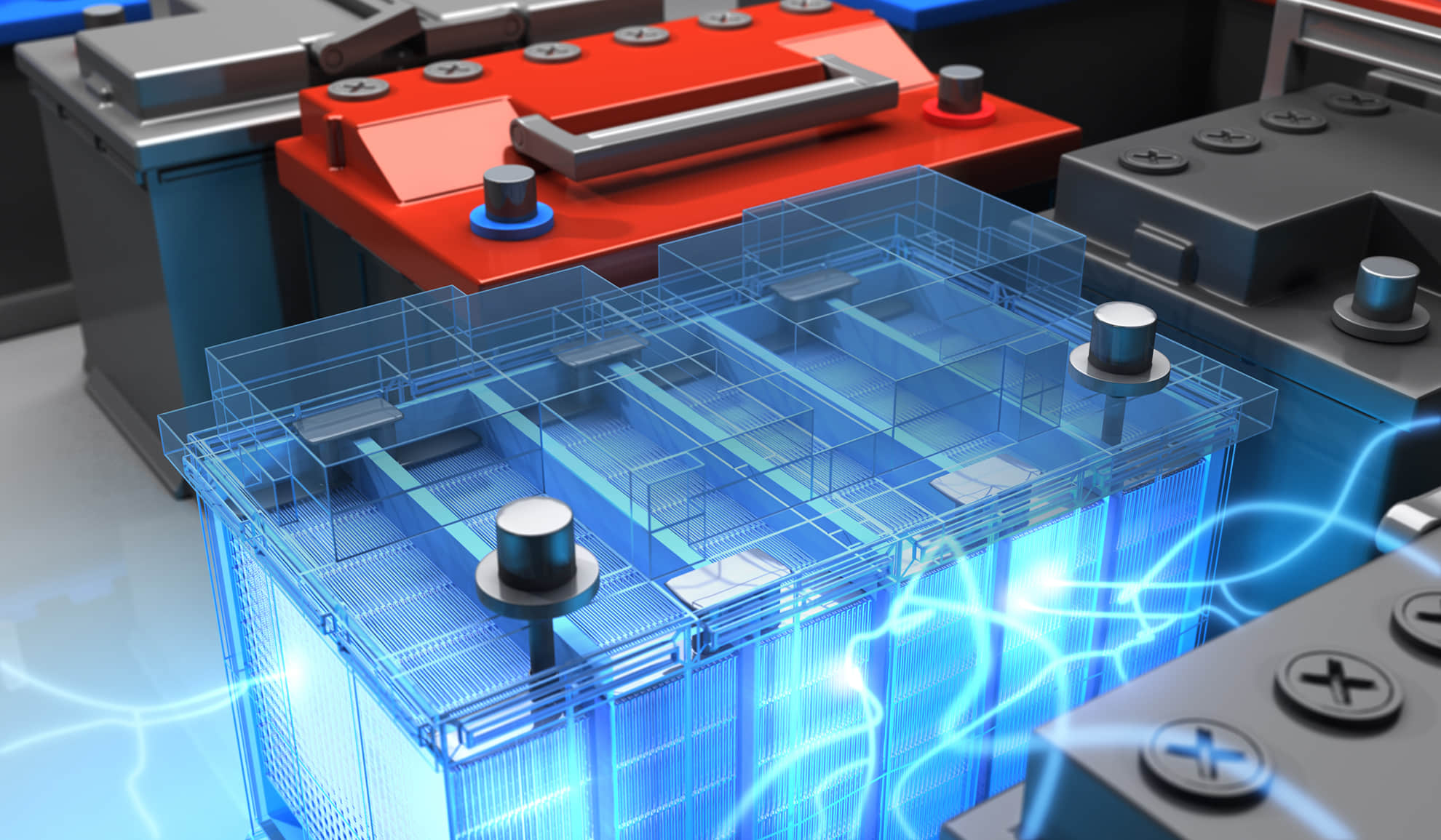Battery for Car - 3D Rendering
